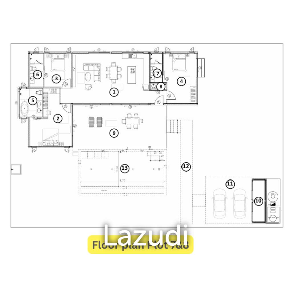 863 ตร.ม 3 เตียง 3 อาบน้ำ วิลล่า For ขาย 863 ตร.ม 3 เตียง 3 อาบน้ำ วิลล่า For ขาย