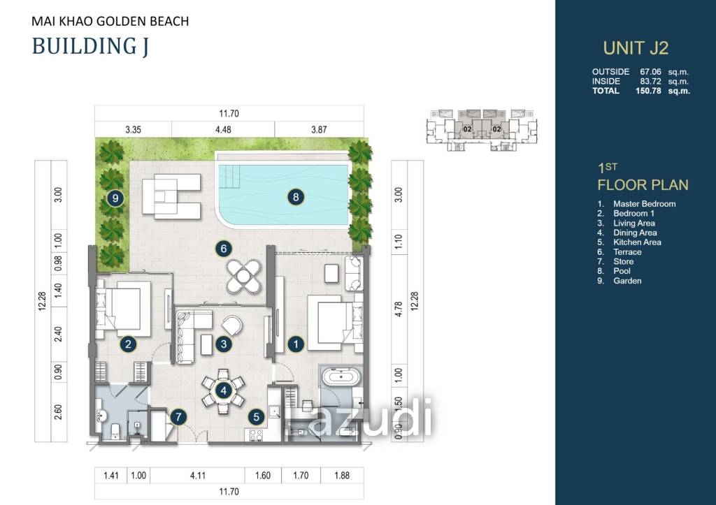 2 Bed 2 Bath 94.14 SQ.M Maviston Mai Khao