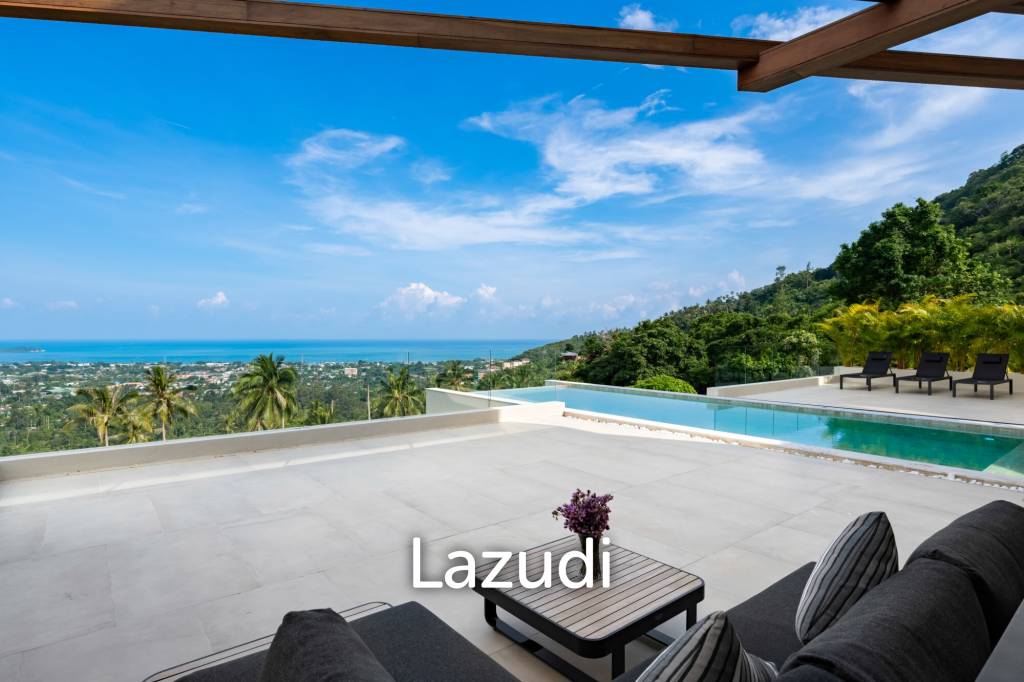 Stunning panoramic seaview luxury villa 4 bedrooms plus maid and gym room on Chaweng Hill (Ready to move in)