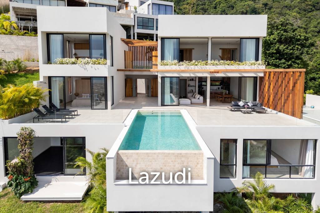 Stunning panoramic seaview luxury villa 4 bedrooms plus maid and gym room on Chaweng Hill (Ready to move in)