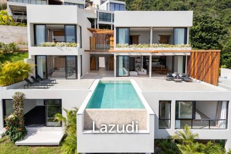 Stunning panoramic seaview luxury villa 4 bedrooms plus maid and gym room on Chaweng Hill (Ready to move in)