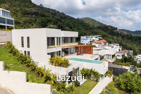 Stunning panoramic seaview luxury villa 4 bedrooms plus maid and gym room on Chaweng Hill (Ready to move in)