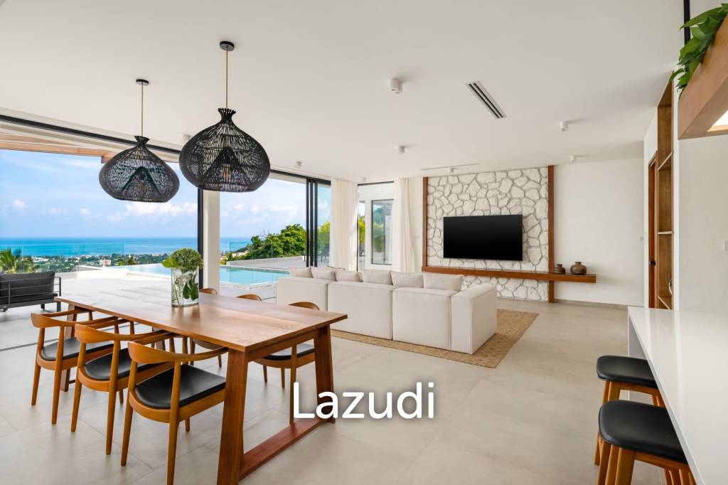 Stunning panoramic seaview luxury villa 4 bedrooms plus maid and gym room on Chaweng Hill (Ready to move in)