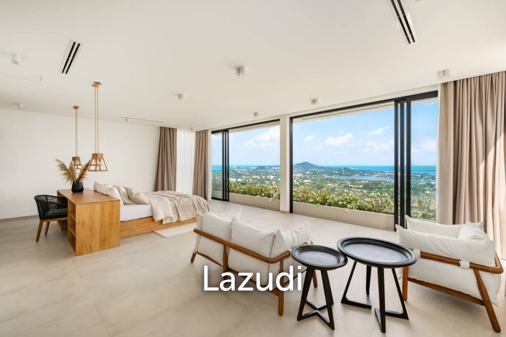 Stunning panoramic seaview luxury villa 4 bedrooms plus maid and gym room on Chaweng Hill (Ready to move in)