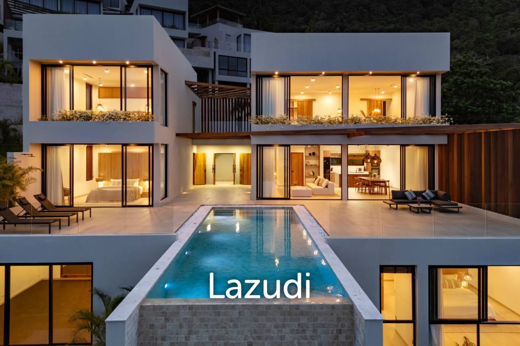 Stunning panoramic seaview luxury villa 4 bedrooms plus maid and gym room on Chaweng Hill (Ready to move in)