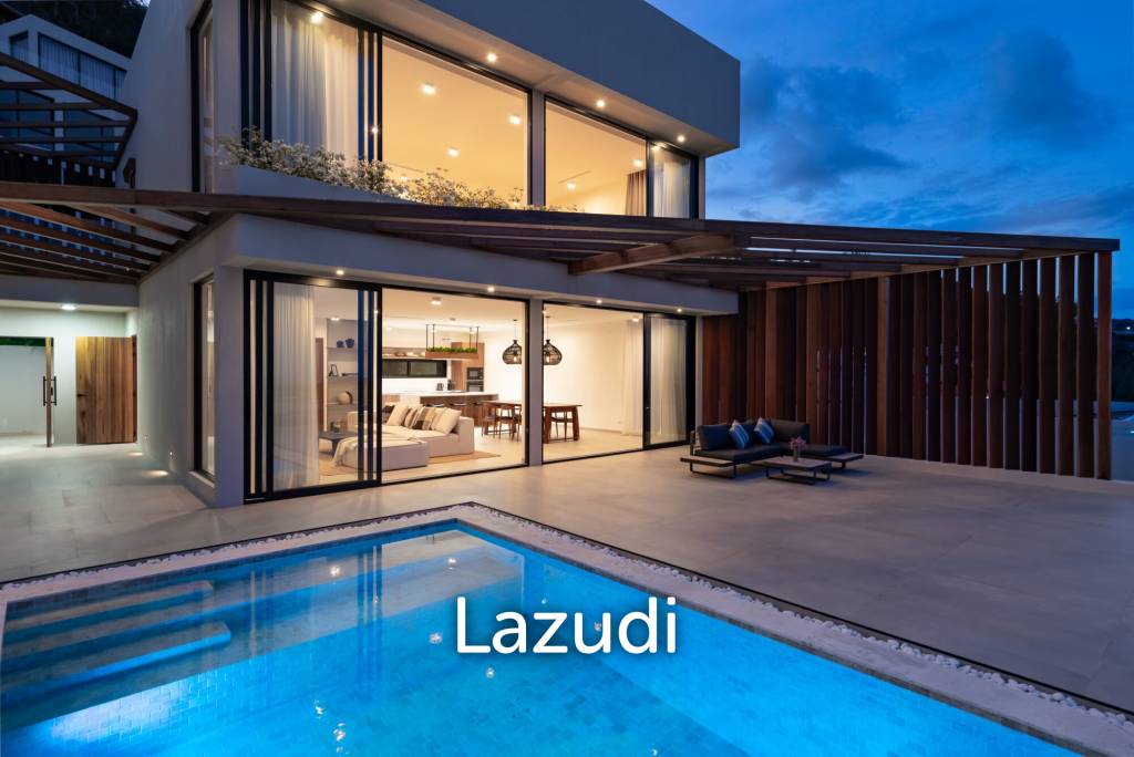 Stunning panoramic seaview luxury villa 4 bedrooms plus maid and gym room on Chaweng Hill (Ready to move in)