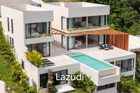 Stunning panoramic seaview luxury villa 4 bedrooms plus maid and gym room on Chaweng Hill (Ready to move in)