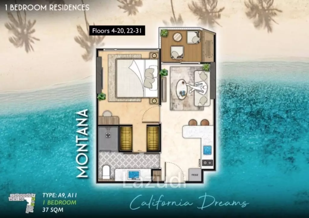 The Riviera Santa Monica 37 Sqm 1 Bed 1 Bath
