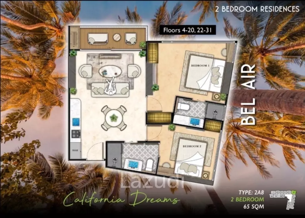 The Riviera Santa Monica 65 Sqm 2 Bed 2 Bath