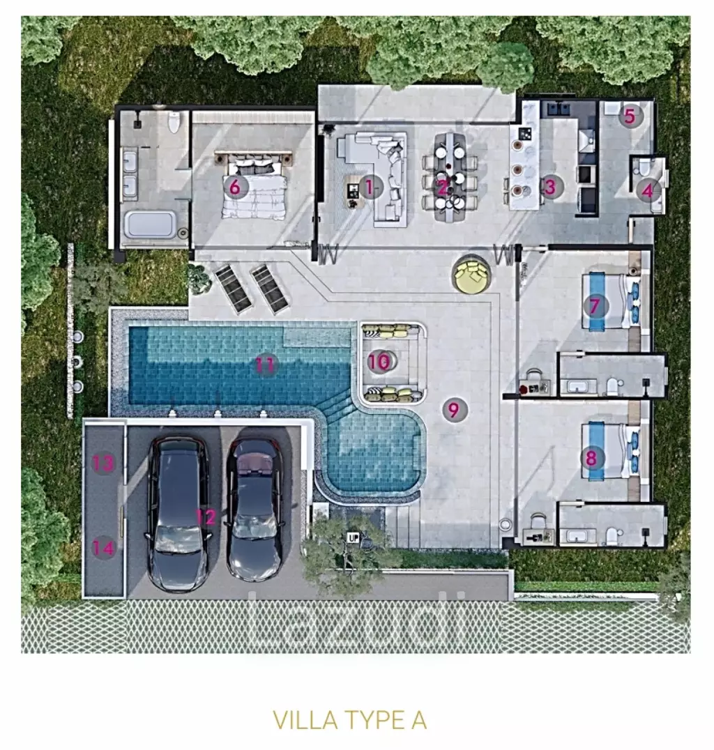 3 Bed 3.5 Bath 290.9 SQ.M Samui Grand Park Hill
