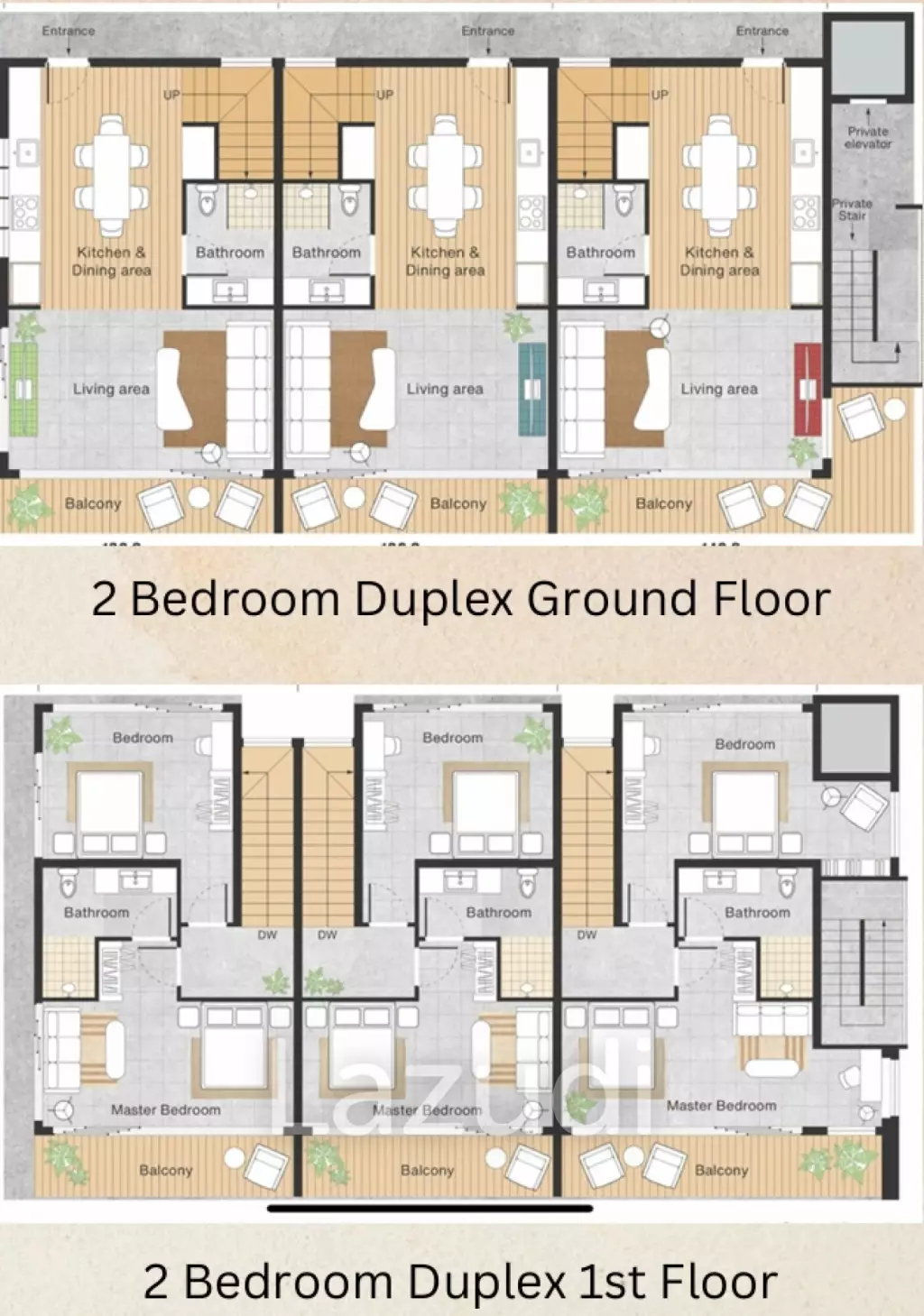 2 Bed Duplex 2 Bath 127 SQ.M Pahili Loft Lamai