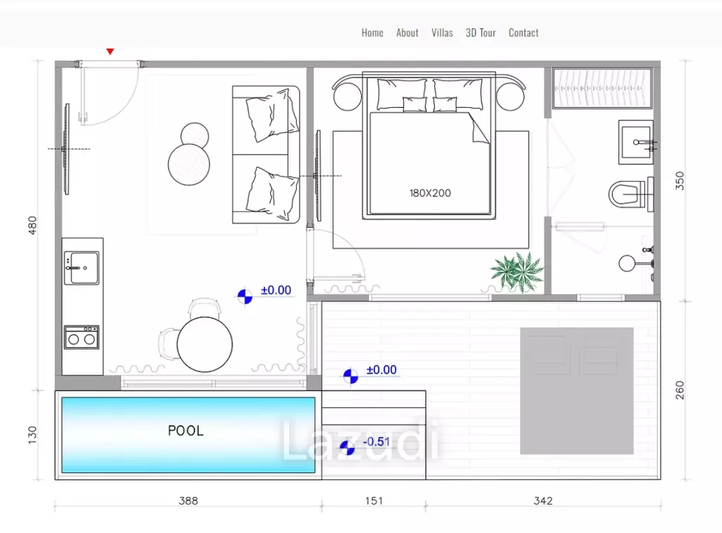 1  Bed Garden Views 63 SQ.M Sala Suan