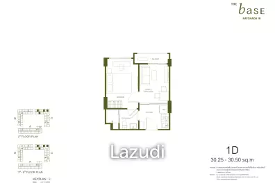 30.75 sqm 1 Bedroom Condo on 6th Floor at The Base Ratchada 19 Din Daeng Bangkok