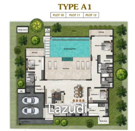 3 Bed 3 Bath 350 SQ.M La Felice Exclusive Villa Hua Hin ,Villa Type A1