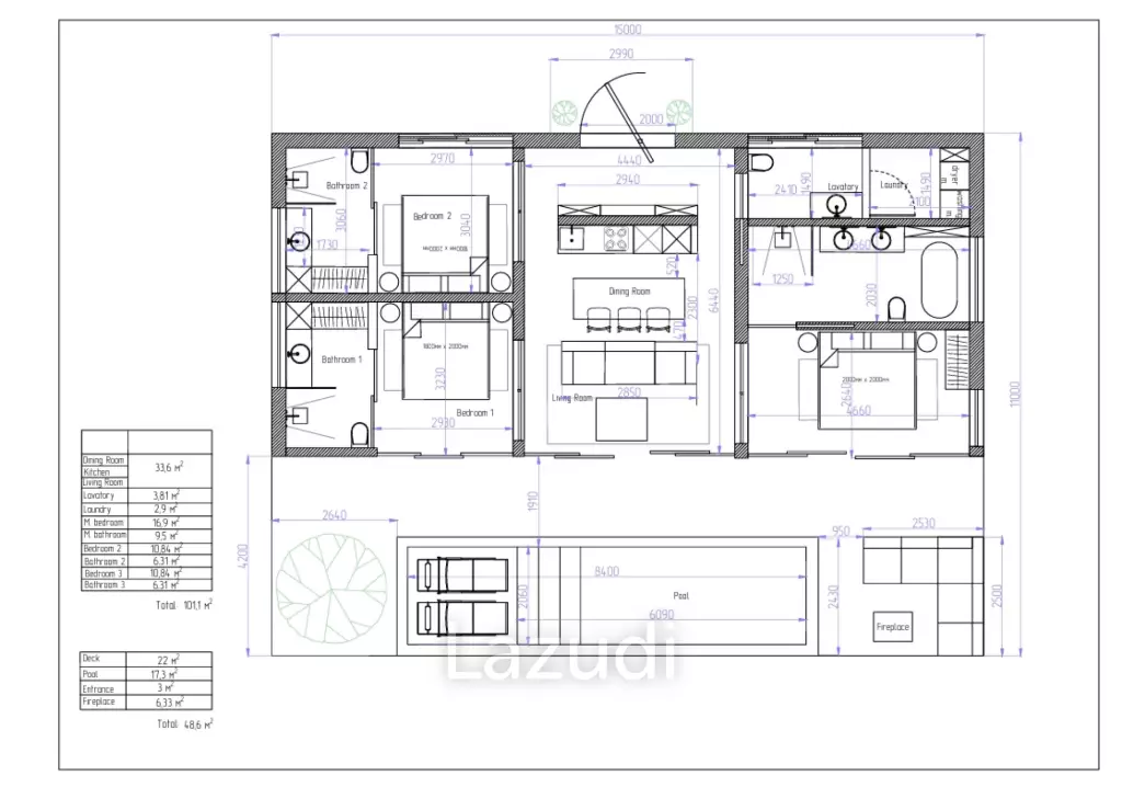 3 Bed 3 Bath 150 SQ.M Asteria Villas