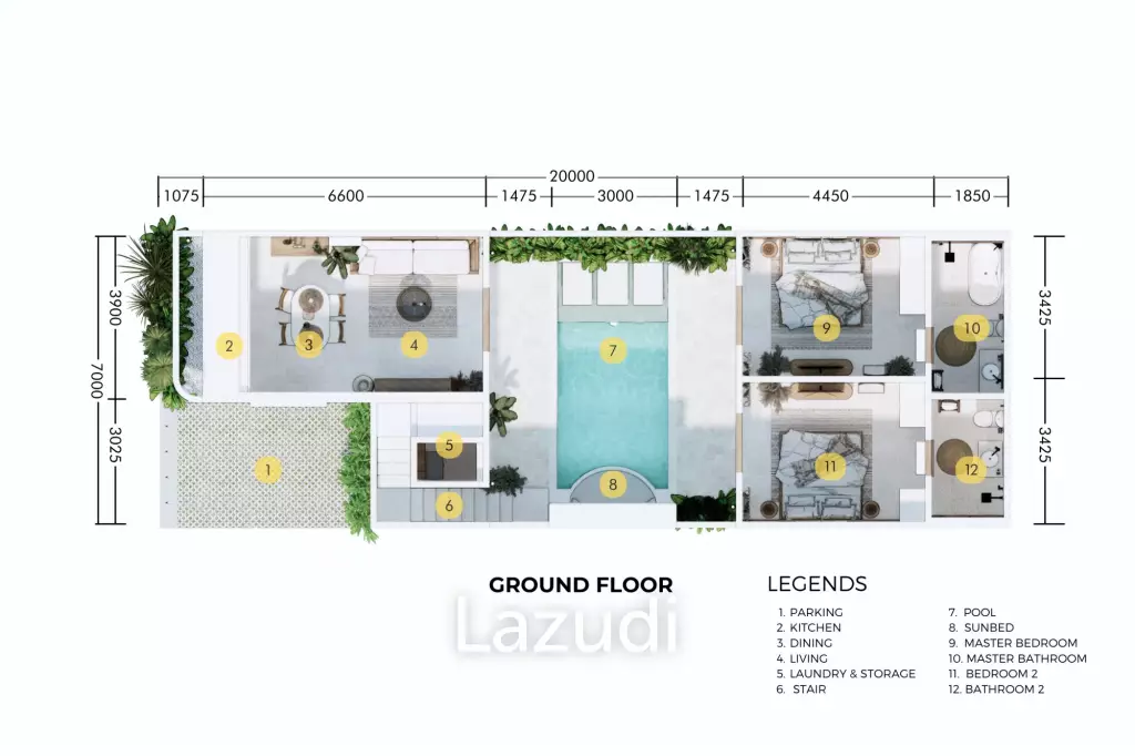 80 Year Leasehold Two Bedroom Villa for sale in Ungasan Uluwatu