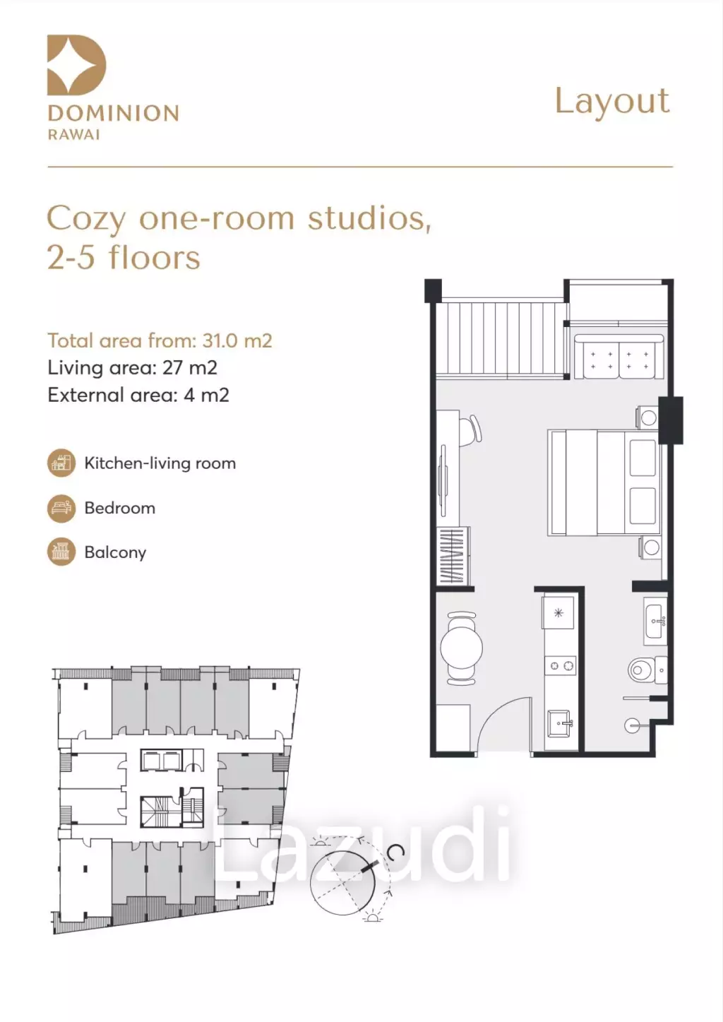 Studio 1 Bath 32.7 SQ.M Dominion Rawai