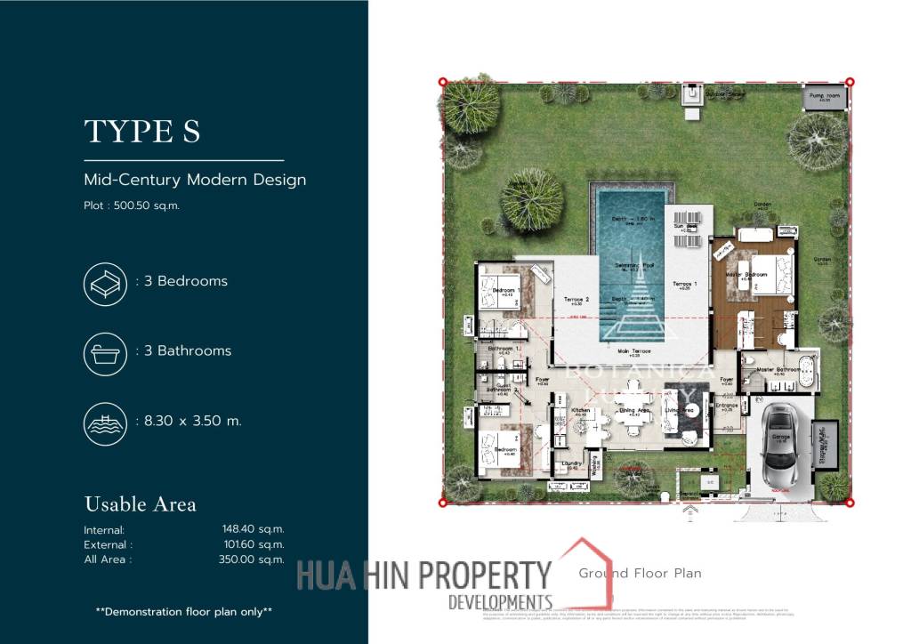 Hot Deal! 3 Bedroom-Luxury Villa with Pool in Botanica Hua Hin