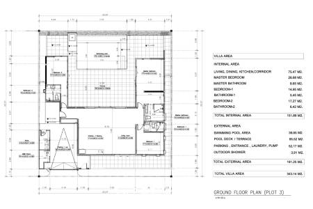 440 ตร.ม 3 เตียง 3 อาบน้ำ วิลล่า For ขาย