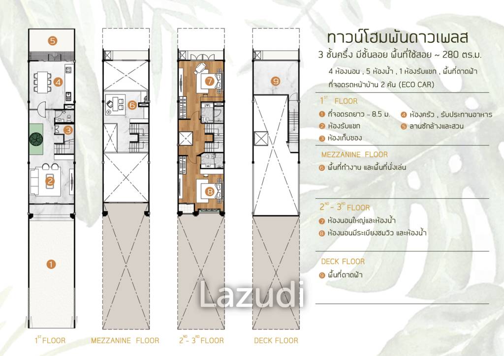 Luxurious 3.5-Storey Townhouse Bangkok for Sale