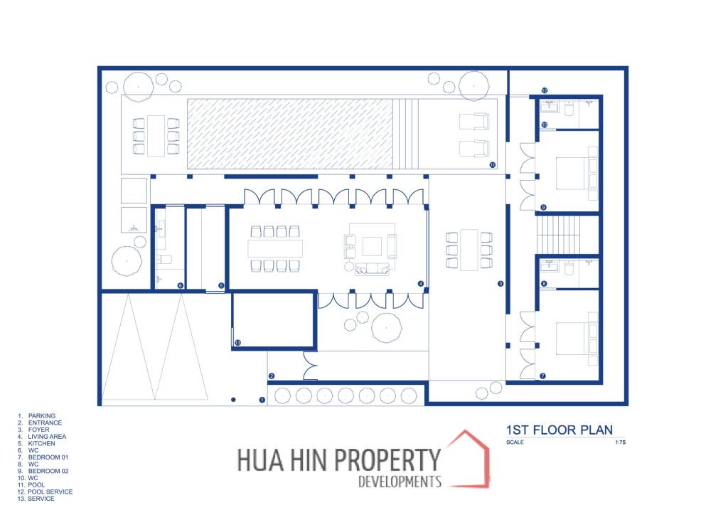 325 sqm modern pool villa in Thap Tai Hua Hin – new 2 storey home