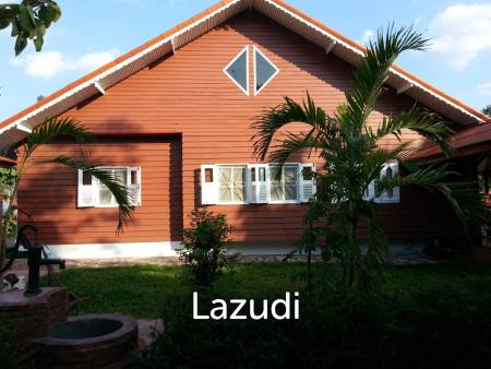 Beautiful Teak Wooden House with 1 Rai Land Near Mae Taeng
