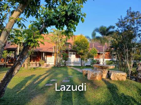 Beautiful Teak Wooden House with 1 Rai Land Near Mae Taeng