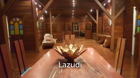 Beautiful Teak Wooden House with 1 Rai Land Near Mae Taeng