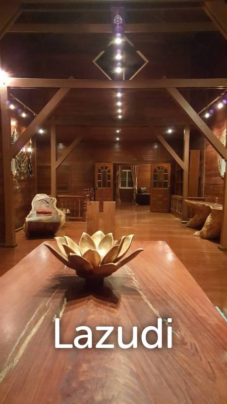 Beautiful Teak Wooden House with 1 Rai Land Near Mae Taeng