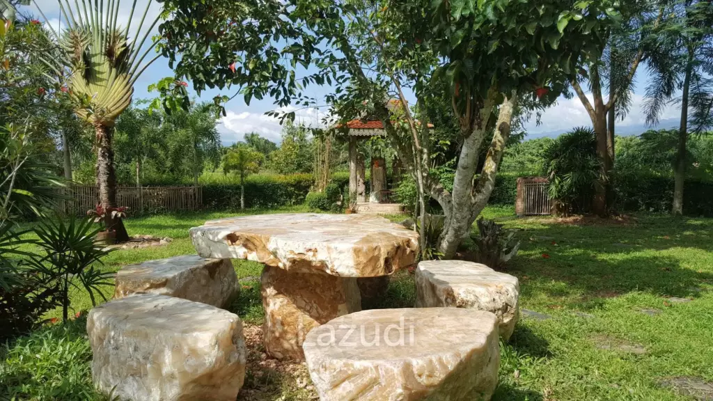 Beautiful Teak Wooden House with 1 Rai Land Near Mae Taeng