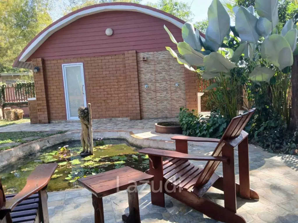 Beautiful Teak Wooden House with 1 Rai Land Near Mae Taeng