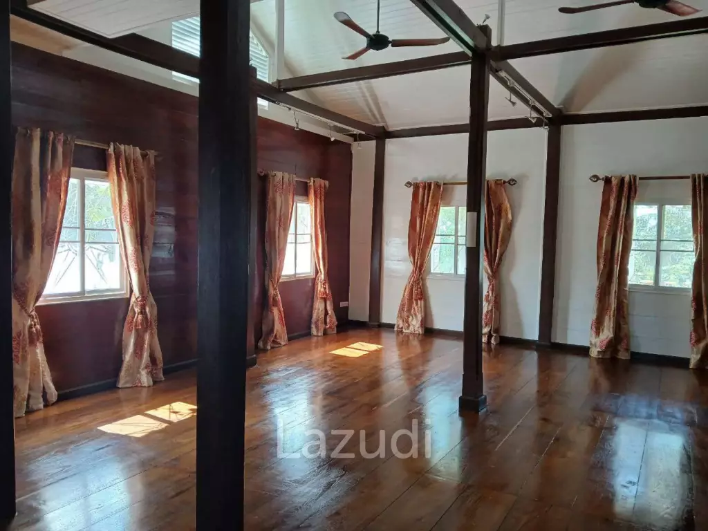 Beautiful Teak Wooden House with 1 Rai Land Near Mae Taeng