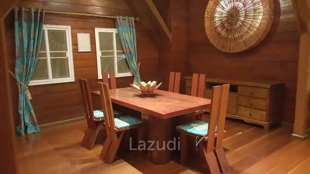Beautiful Teak Wooden House with 1 Rai Land Near Mae Taeng