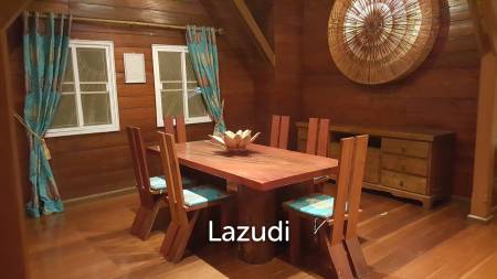 Beautiful Teak Wooden House with 1 Rai Land Near Mae Taeng
