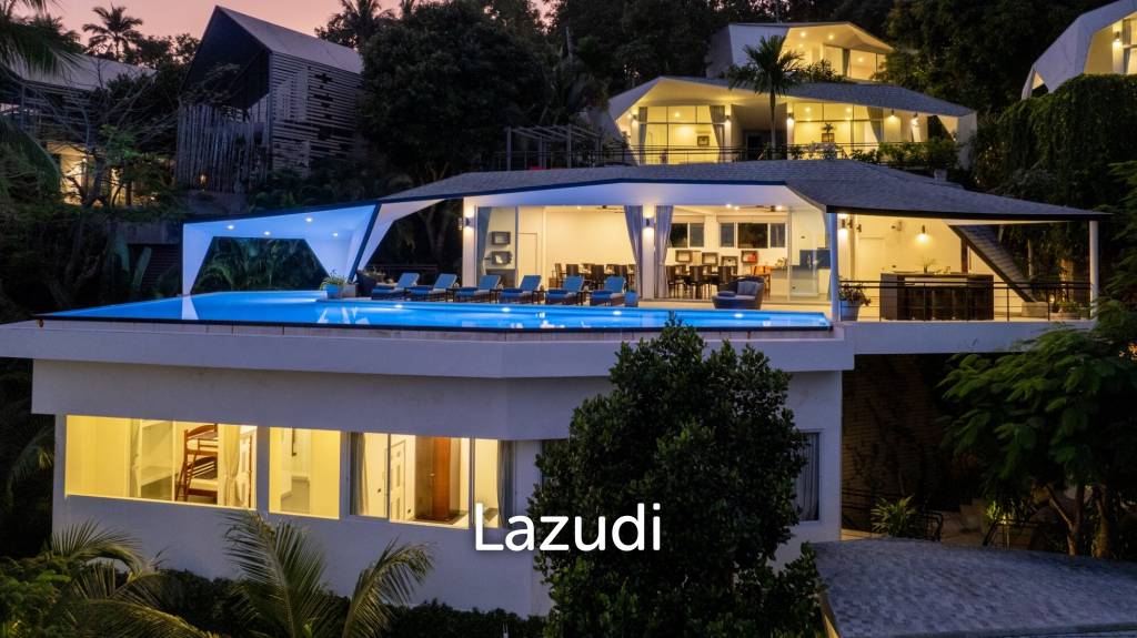 An Exquisite 11-Bedroom Hillside Villa with Ocean Views
