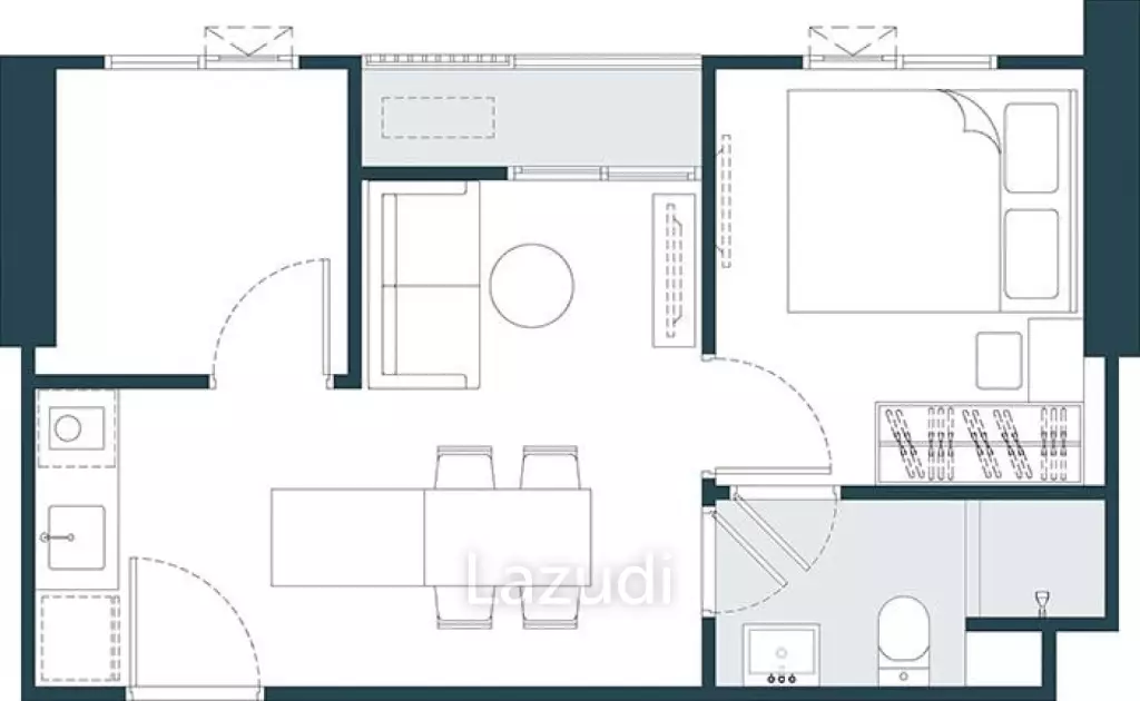 1 Bedroom 30.85 SQ.M. at Nue Riverest Ratburana