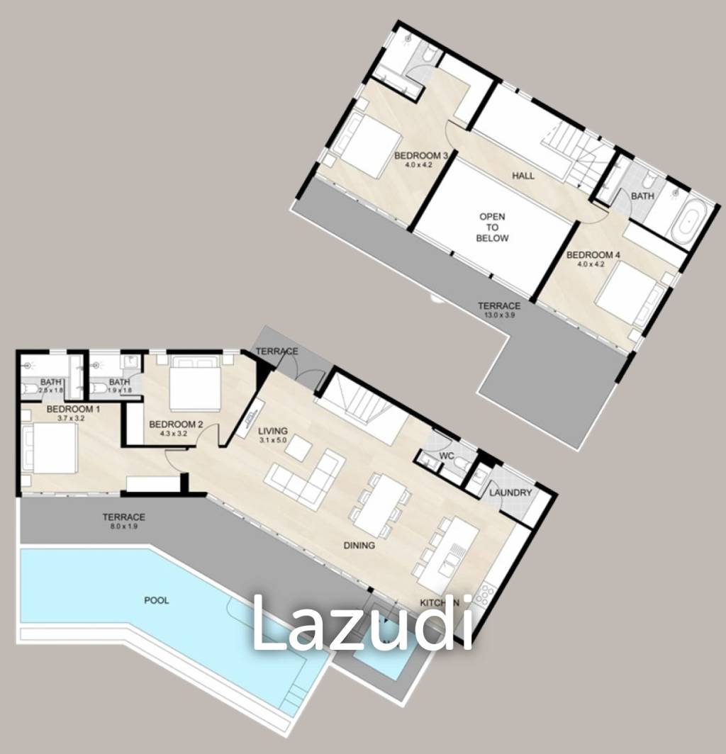 Вилла 345 кв.м. 4 Кровать 4 Ванна