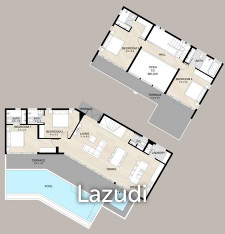 Вилла 345 кв.м. 4 Кровать 4 Ванна