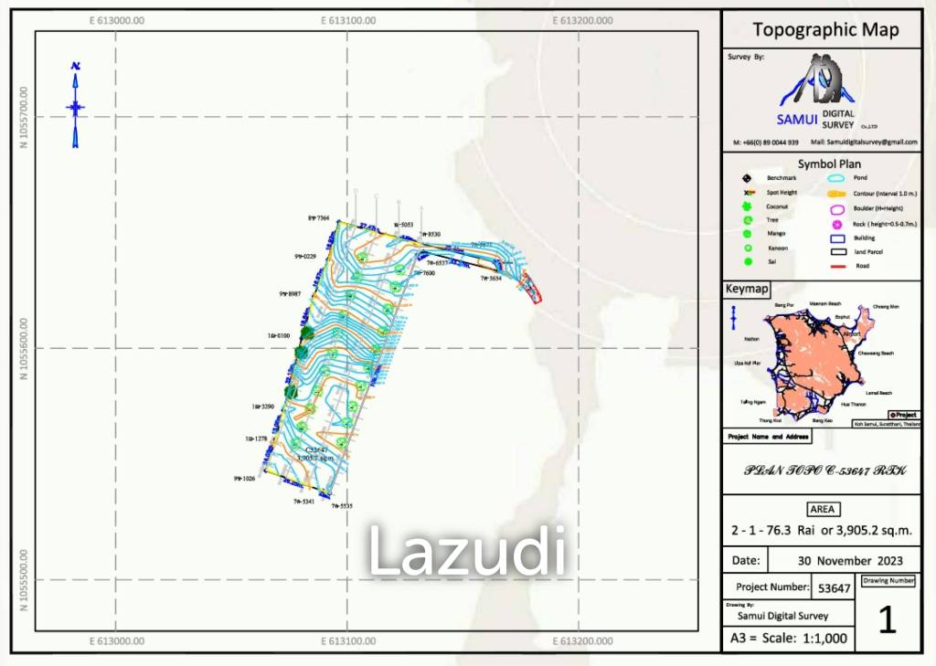 Prime Flat Land for Sale in Bo Phut – 3,905.6 sqm