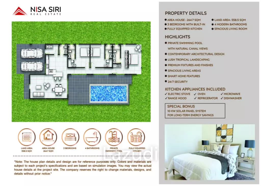 3 Bed 4 Bath 264.7 SQ.M Woodlands Residence