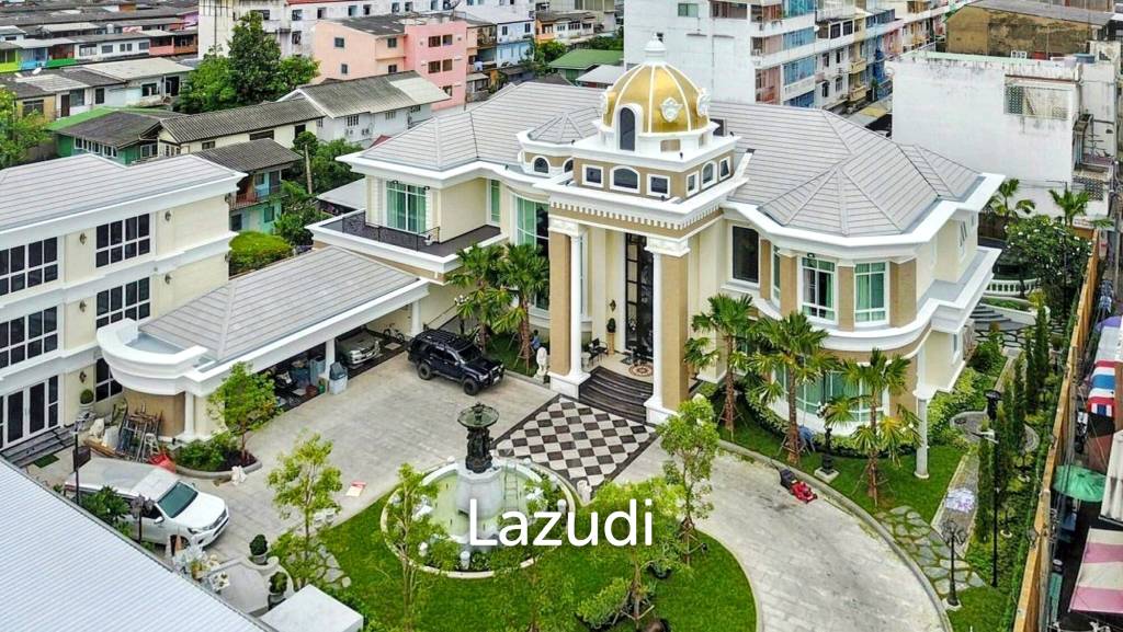 5 Bed 6 Bath Luxury Mansion in Central Bangkok – 517 SQ.W. of Land, Pool, Office Buildin in Din Daeng District