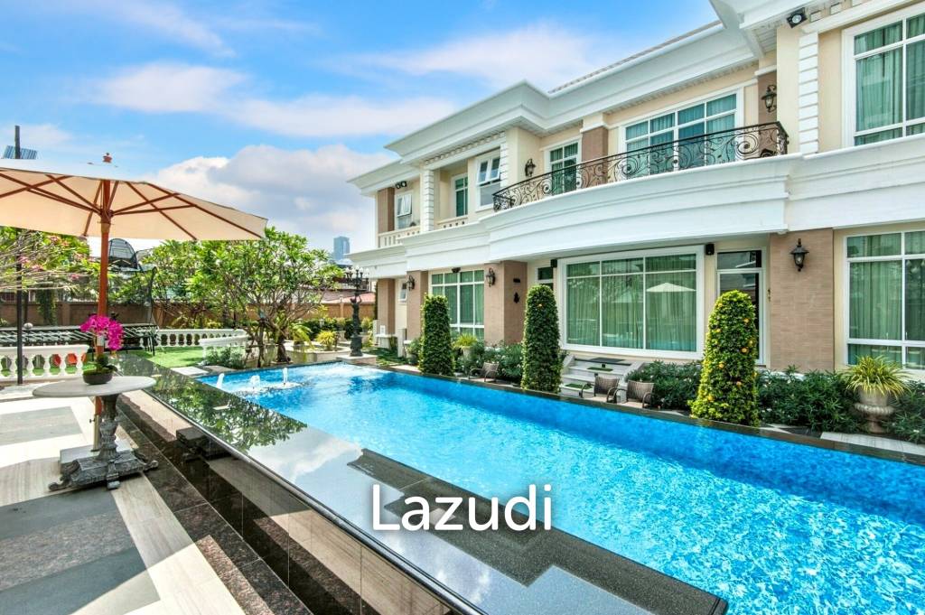 5 Bed 6 Bath Luxury Mansion in Central Bangkok – 517 SQ.W. of Land, Pool, Office Buildin in Din Daeng District