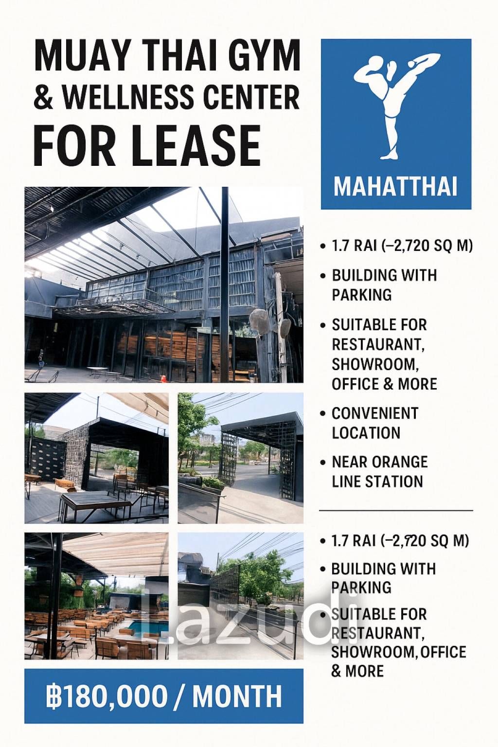✨ Property for Rent – Muay Thai Gym  and Wellness Sport