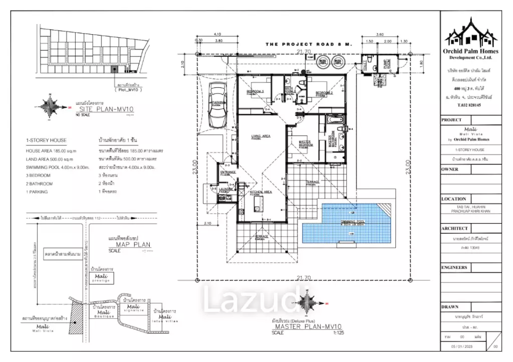 185 sqm pool villa in Mali Bua Thap Tai Hua Hin
