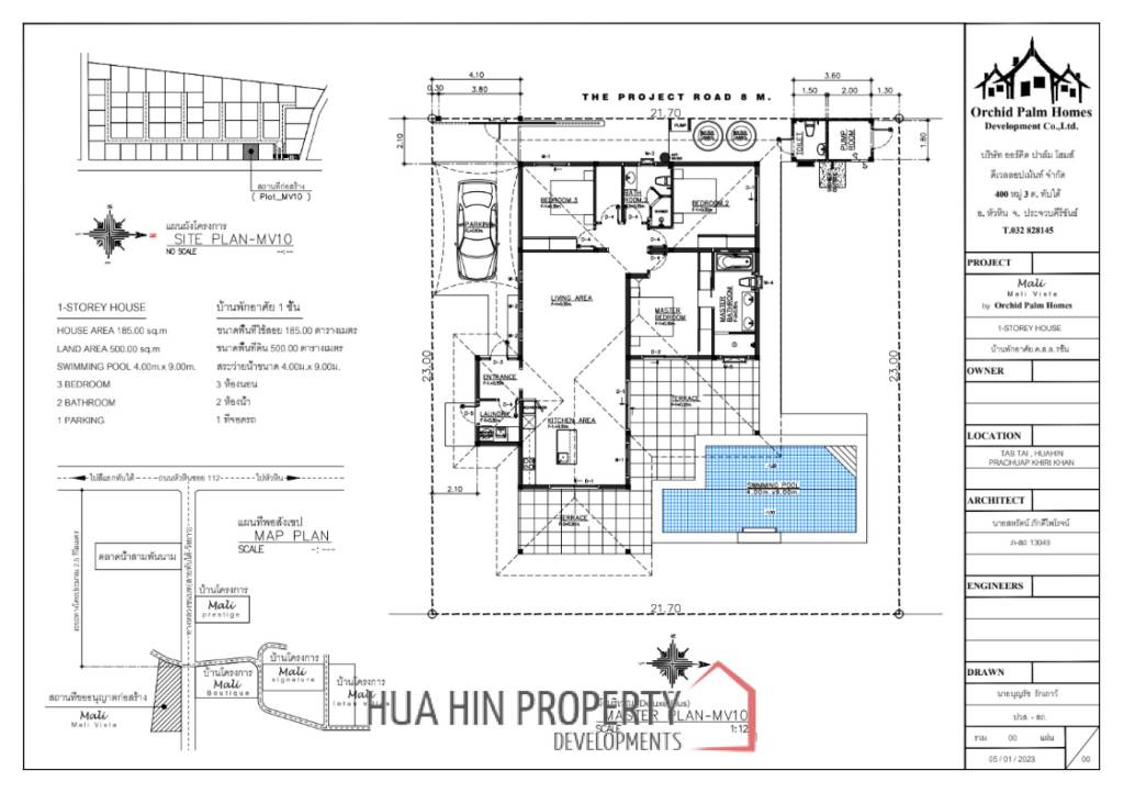 185 sqm pool villa in Mali Bua Thap Tai Hua Hin