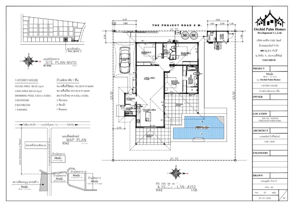 185 sqm pool villa in Mali Bua Thap Tai Hua Hin