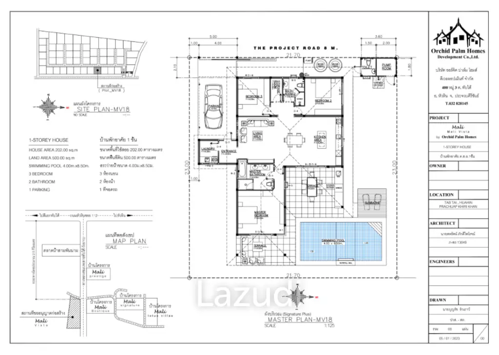 202 sqm pool villa in Mali Bua, Thap Tai Hua Hin