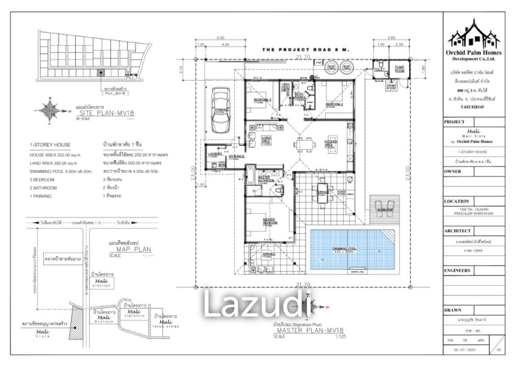 202 sqm pool villa in Mali Bua, Thap Tai Hua Hin