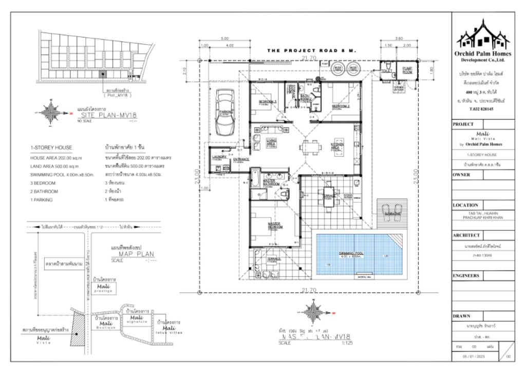 202 sqm pool villa in Mali Bua, Thap Tai Hua Hin