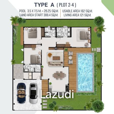 3 Bed 3 Bath 182 SQ.M Oxygen Hua Hin Villa